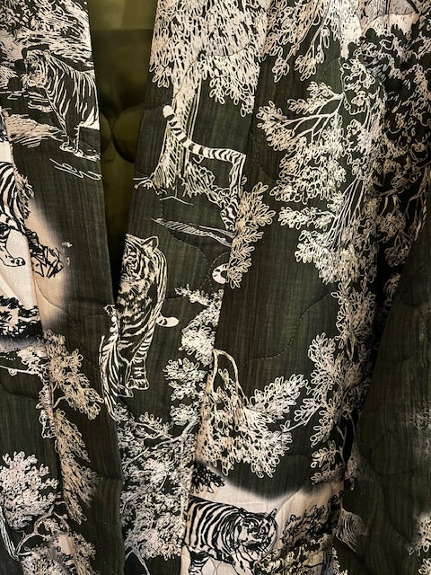Safari Print Quilted Kimono Jacket