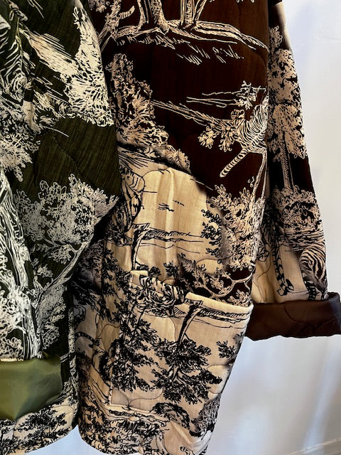 Safari Print Quilted Kimono Jacket