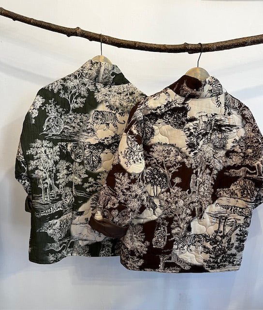 Safari Print Quilted Kimono Jacket