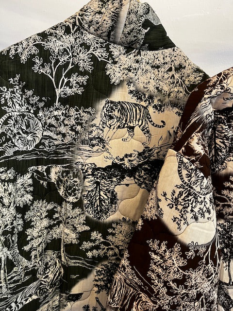 Safari Print Quilted Kimono Jacket