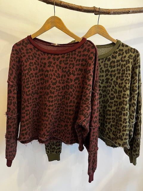 Leopard Print Cotton Sweatshirt