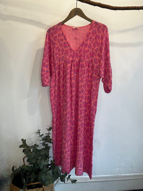 Cotton leopard print dress