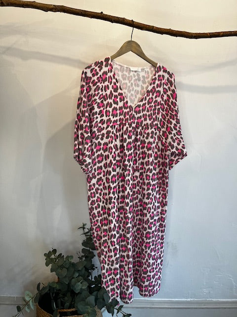 Cotton leopard print dress