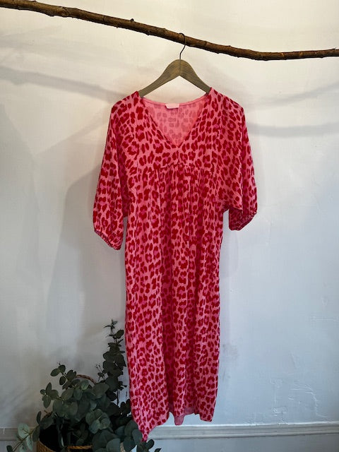 Cotton leopard print dress