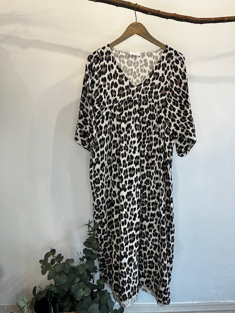 Cotton leopard print dress