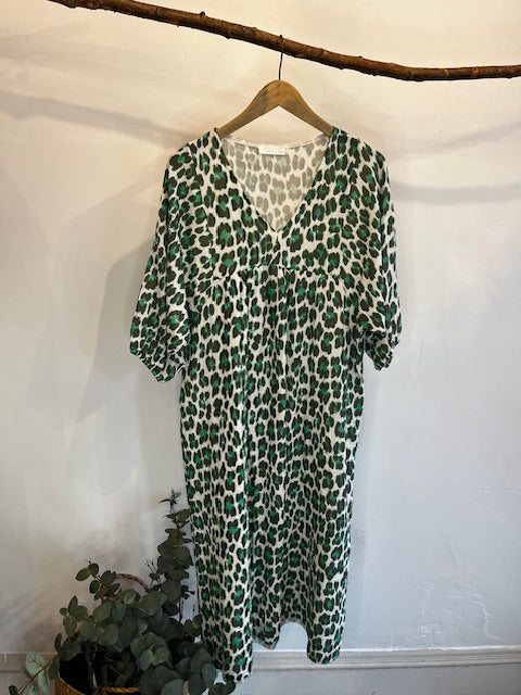 Cotton leopard print dress