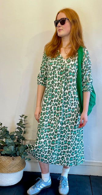 Cotton leopard print dress
