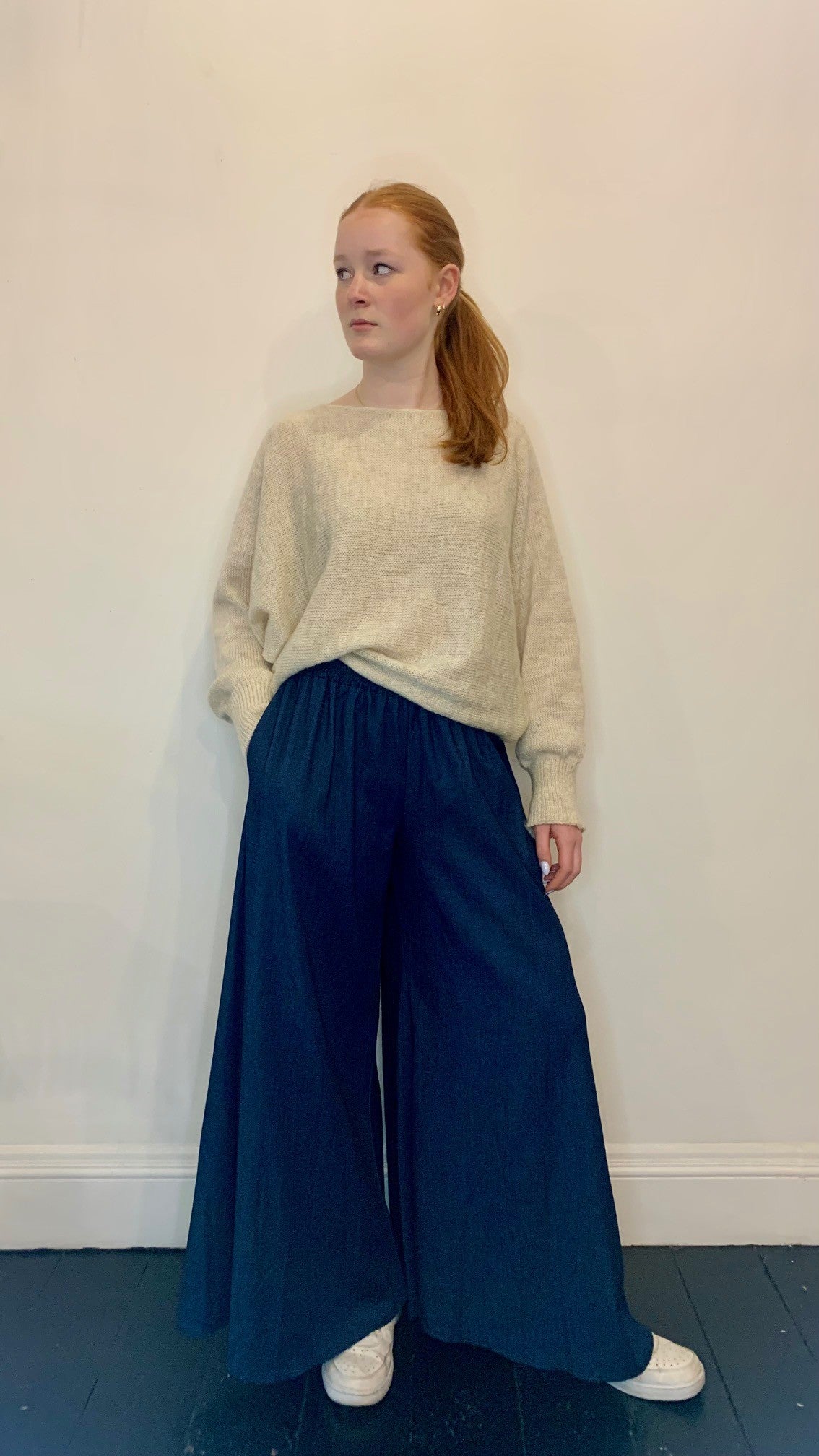 Denim Wide Leg Trousers