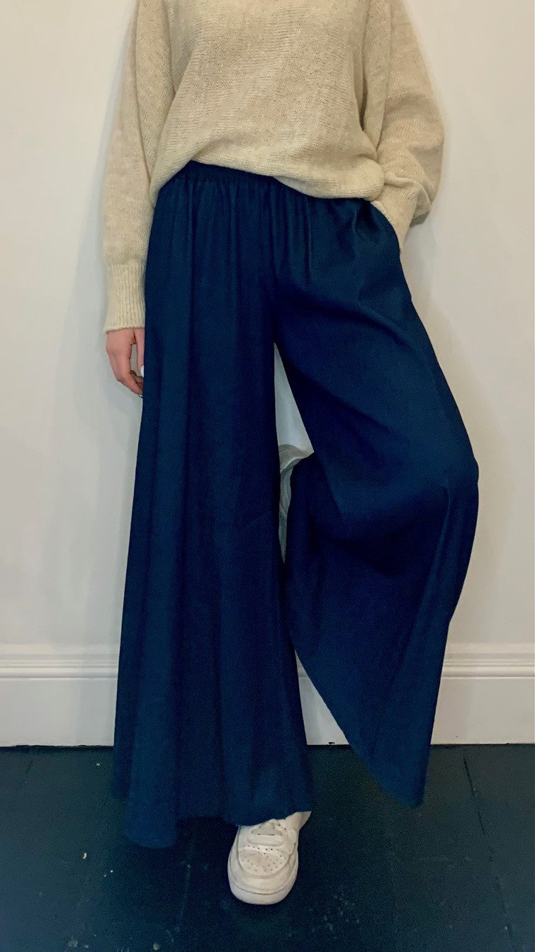 Denim Wide Leg Trousers
