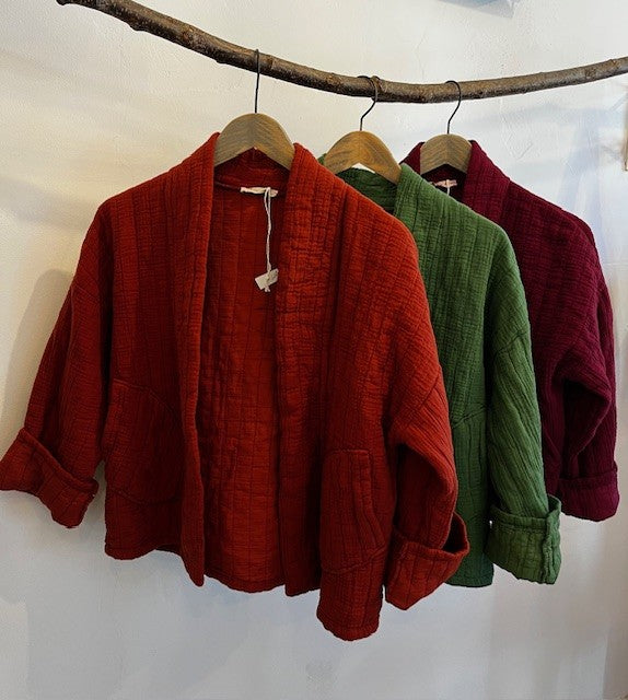Plain Quilted Kimono Jacket