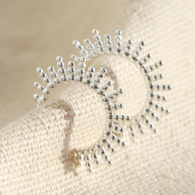 Lisa Angel Sterling Silver Sunbeam Hoop Earrings