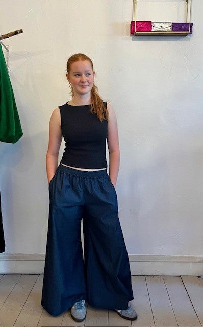 Denim Wide Leg Trousers