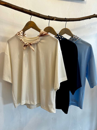 Tie neck jersey tee