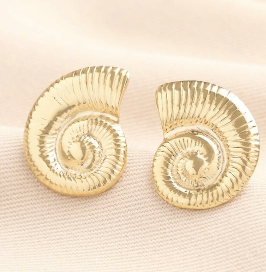 Lisa Angel Gold Swirl Shell Earrings