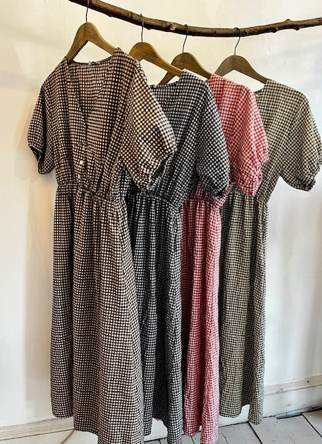 Gingham midi dress