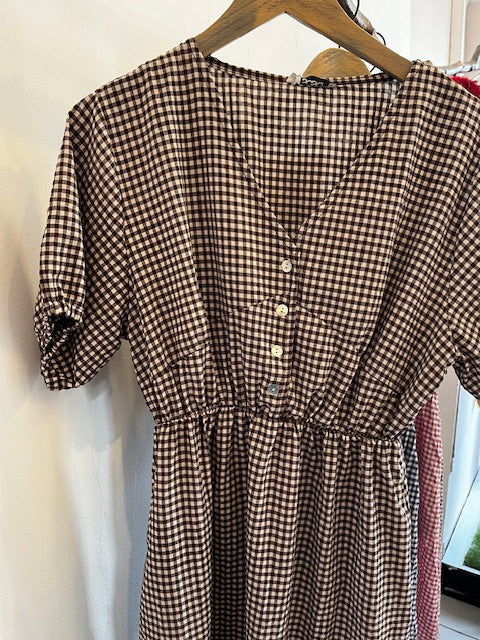 Gingham midi dress