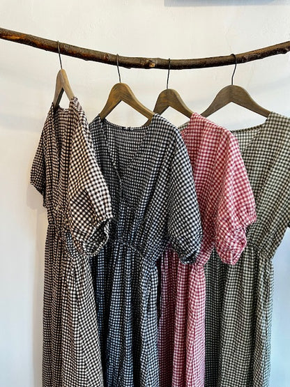 Gingham midi dress
