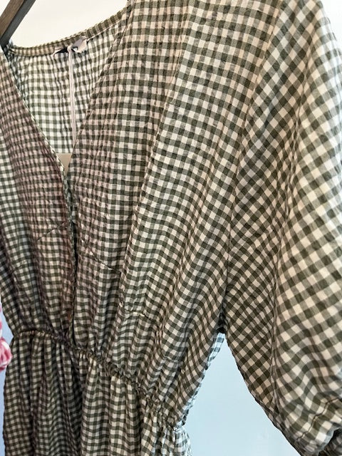 Gingham midi dress