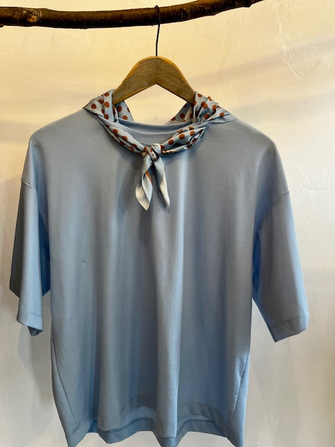 Tie neck jersey tee