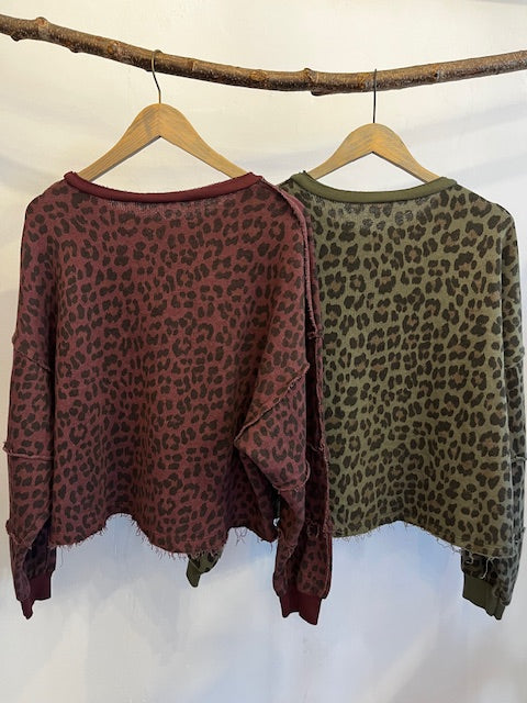 Leopard Print Cotton Sweatshirt