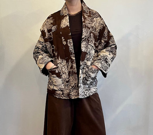 Safari Print Quilted Kimono Jacket