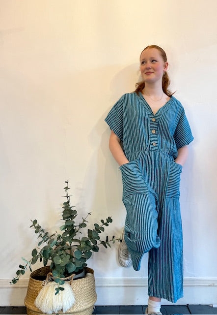 Striped Cotton Jumpsuit