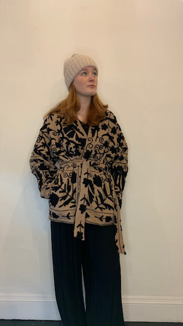 Embroidered Wrap Jacket