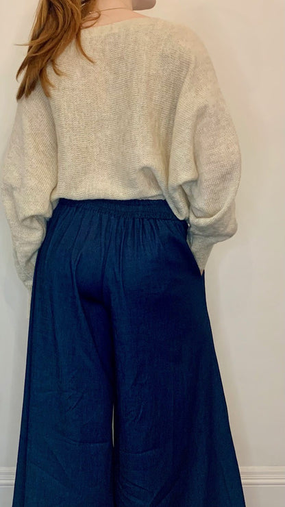 Denim Wide Leg Trousers