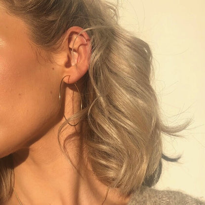 Lisa Angel Large Thin Hoop Earrings in Gold