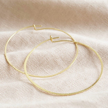 Lisa Angel Large Thin Hoop Earrings in Gold