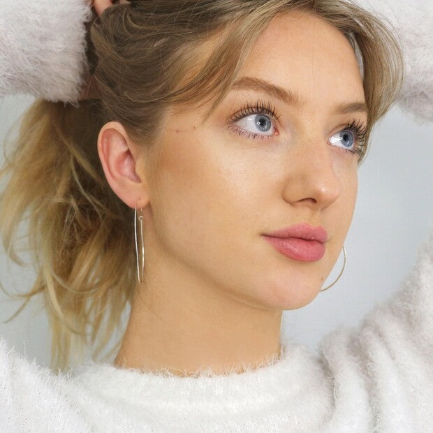 Lisa Angel Large Thin Hoop Earrings in Sterling Silver
