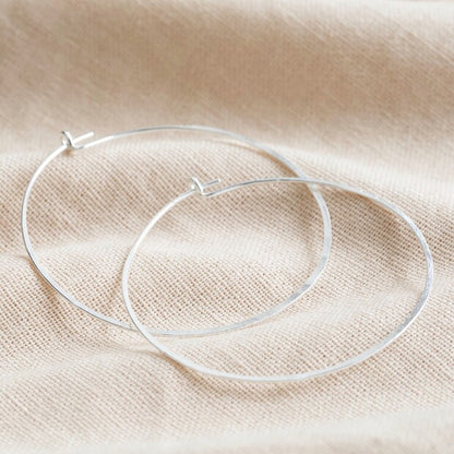 Lisa Angel Large Thin Hoop Earrings in Sterling Silver