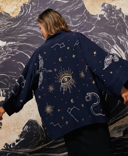 Starry Night Navy Kimono Jacket