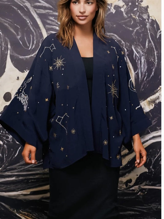 Starry Night Navy Kimono Jacket