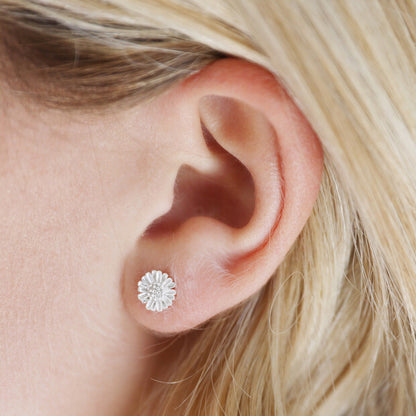 Lisa Angel Sterling Silver Daisy Flower Stud Earrings