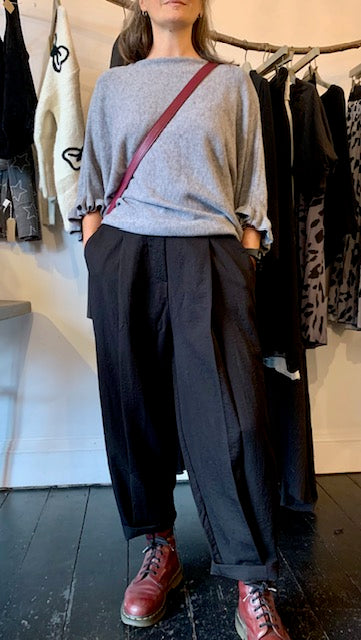 Tapered Pleated Trousers